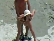 Amateur Beach Sex Standing Doggie Facecam