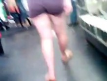 Candid Jiggly Thick Ass In Booty Shorts