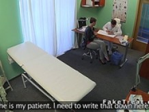 Doctor fucks short haired patient on security camera