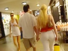 Big booty blonde MILF at the mall