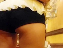 Tight ass booty shorts girl