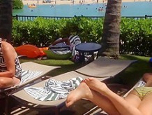 Candid Sexy Feet at the pool in the Pose