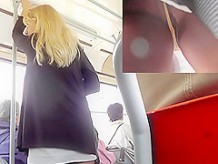 Real upskirt action featuring cute blonde girl