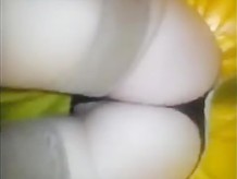 Upskirt Stockings, Thong And Pussy Slip (Short Video)