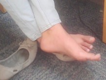 Candid Indian College Teen Feet at Library