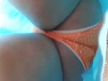 orange panty upskirt
