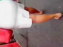 Nice ass in white skirt.